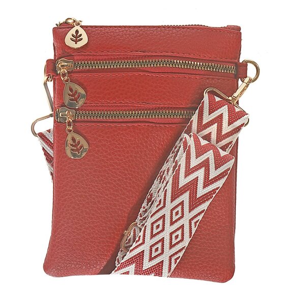 Artizanni Womens Crossbody Vegan Clutch Purse Satchel with Guitar Strap (Red) - Picture 1 of 2